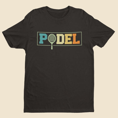 Retro Rainbow Padel Racket T-Shirt: Stylish Sports Tee - product image 5