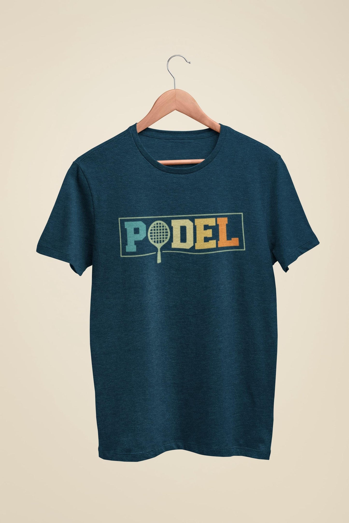 Retro Rainbow Padel Racket T-Shirt: Stylish Sports Tee