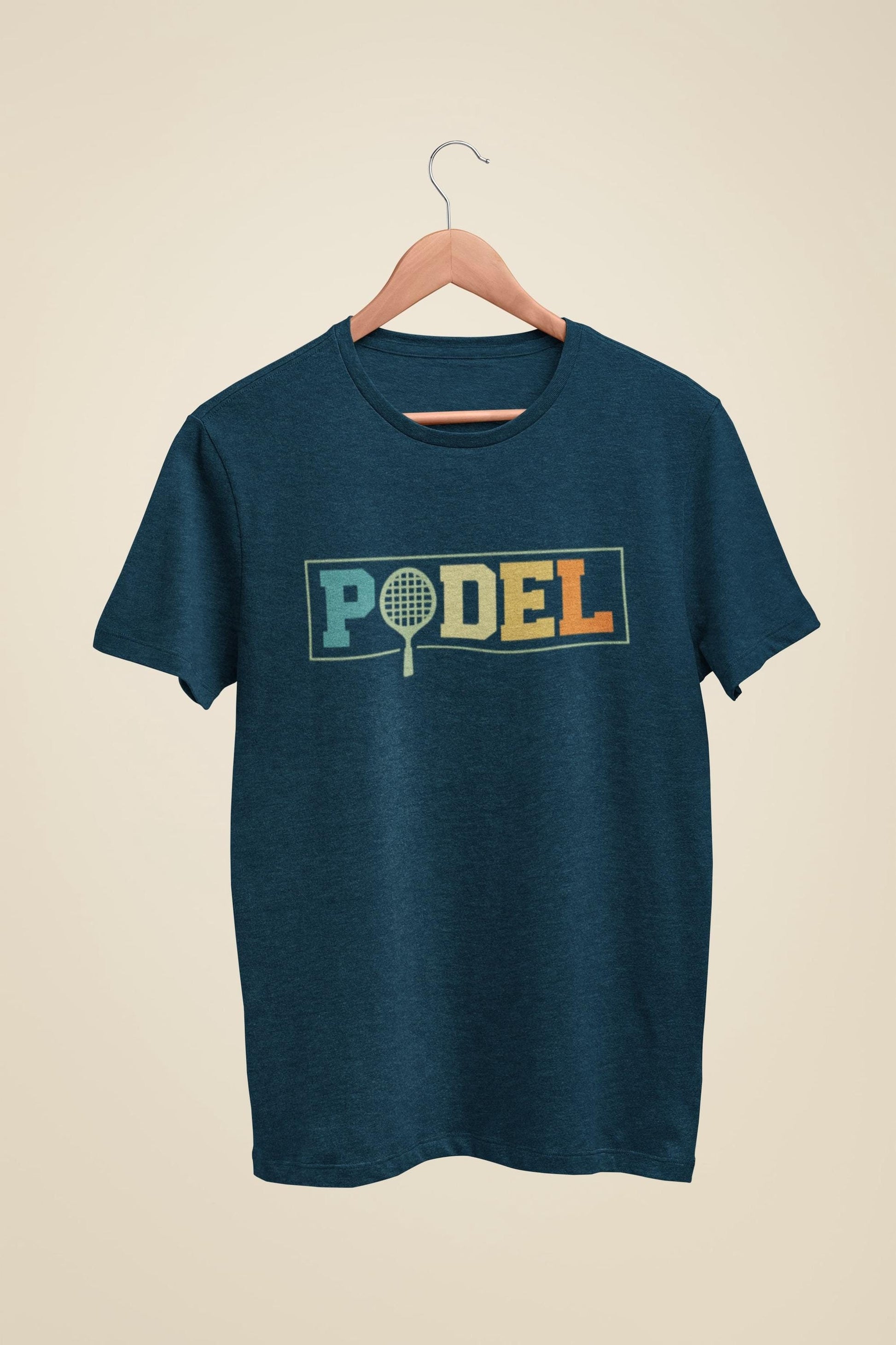 Retro Rainbow Padel Racket T-Shirt: Stylish Sports Tee