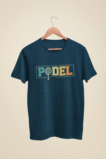 Retro Rainbow Padel Racket T-Shirt: Stylish Sports Tee