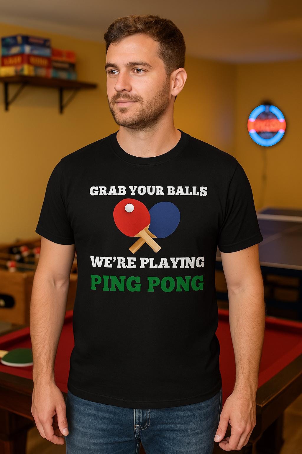 Funny Ping Pong T-Shirt: Grab Your Balls Graphic Tee - product image 7