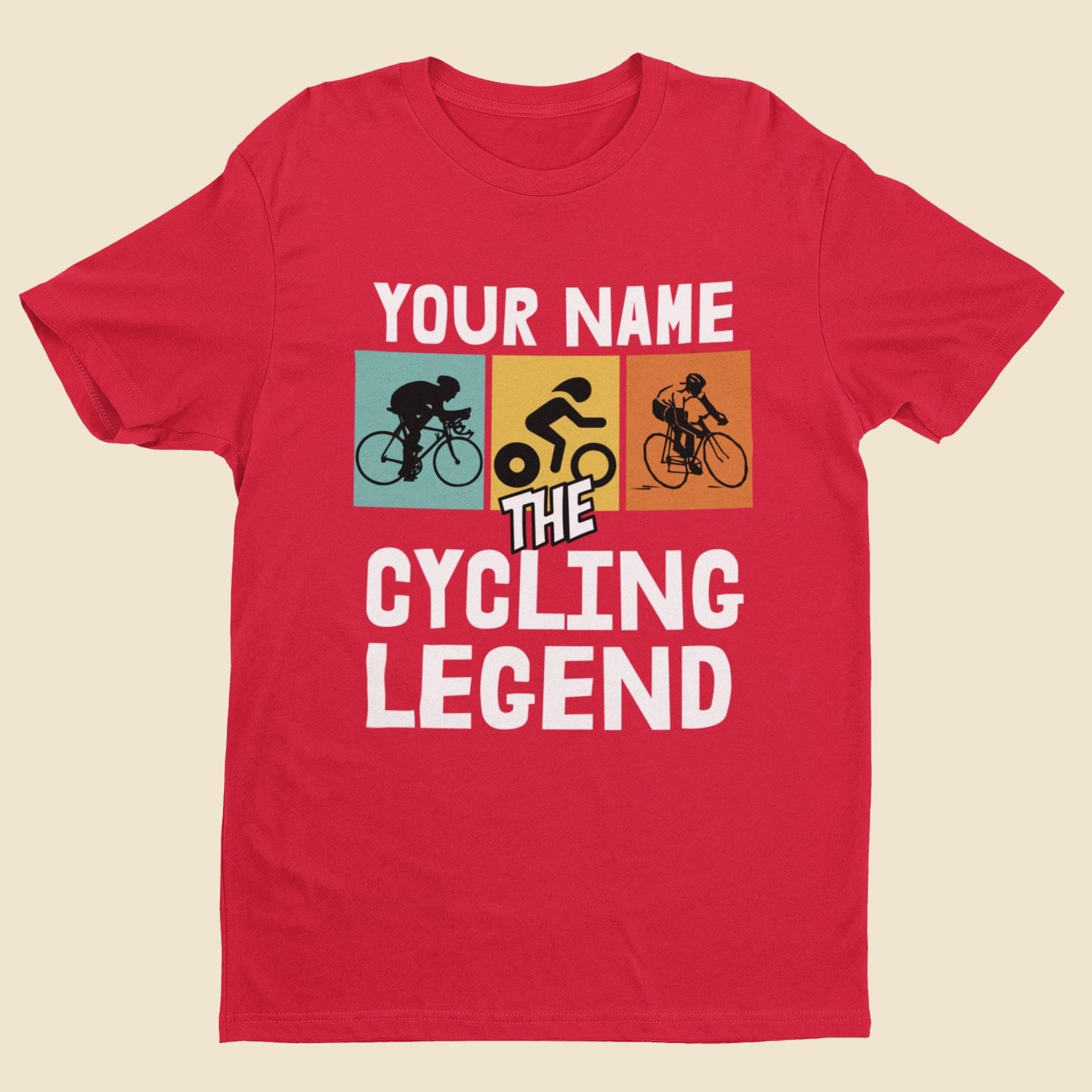 Kids Personalised Cycling T-Shirt - Custom Name “THE CYCLING LEGEND” Youth Bike Tee, Birthday Gift - product image 2