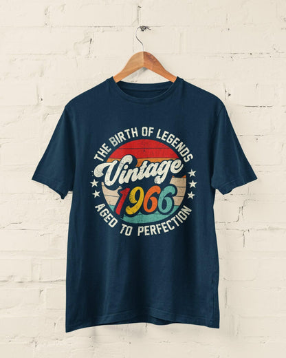 60th Birthday 1966 T-Shirt Birth Of Legends Vintage 1966 Aged To Perfection
