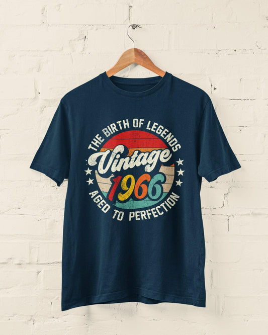 60th Birthday 1966 T-Shirt Birth Of Legends Vintage 1966 Aged To Perfection