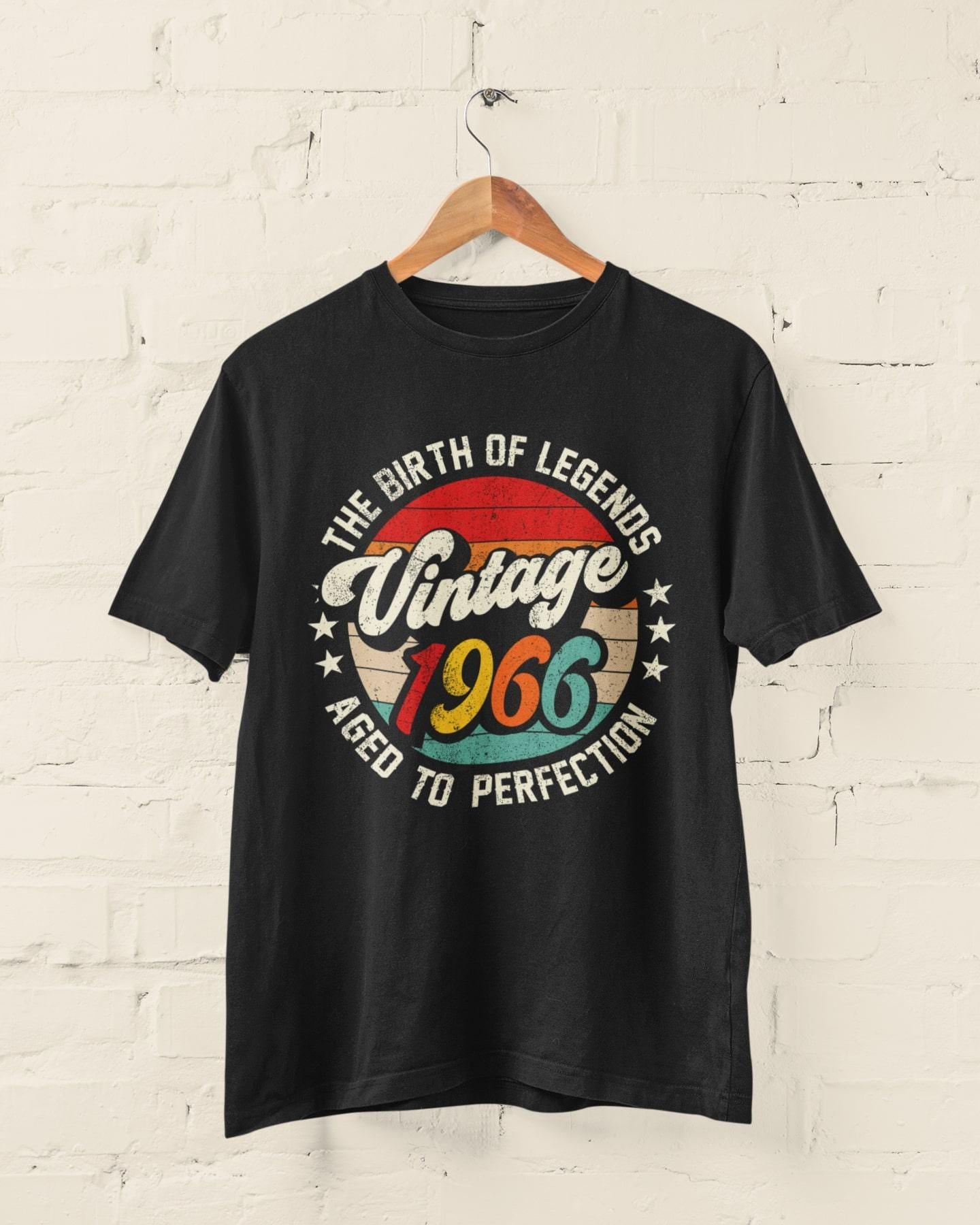 60th Birthday 1966 T-Shirt Birth Of Legends Vintage 1966 Aged To Perfection - product image 2