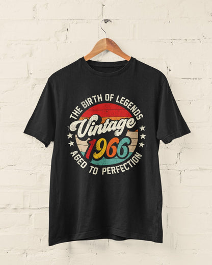 60th Birthday 1966 T-Shirt Birth Of Legends Vintage 1966 Aged To Perfection - product image 2