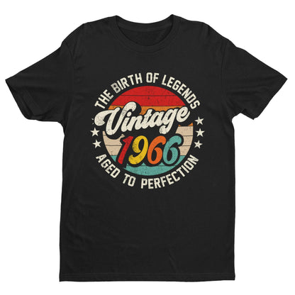 60th Birthday 1966 T-Shirt Birth Of Legends Vintage 1966 Aged To Perfection - product image 10