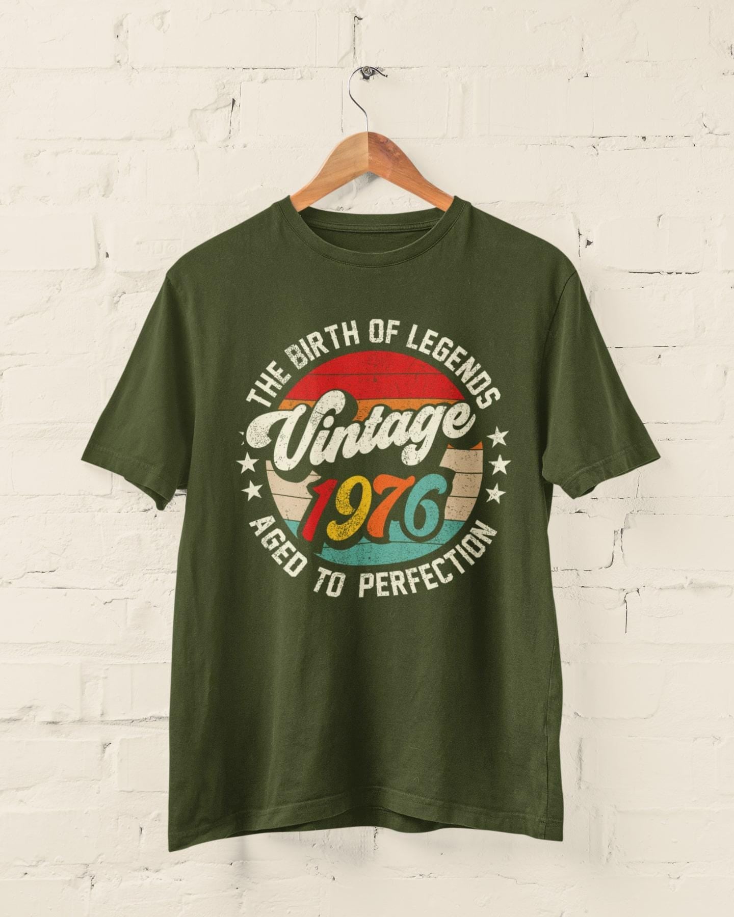 50th Birthday 1976 T-Shirt Birth Of Legends Vintage 1976 Aged To Perfection - product image 3