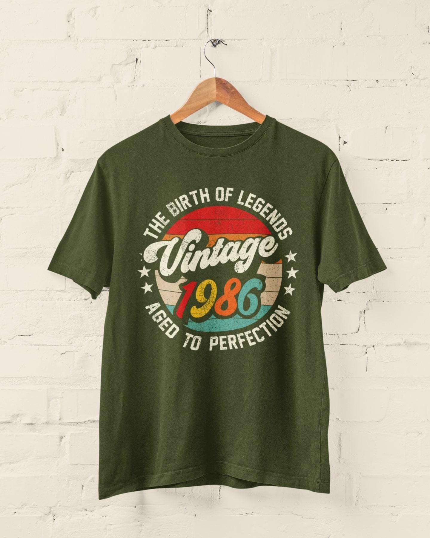 40th Birthday 1986 T-Shirt Birth Of Legends Vintage 1986 Aged To Perfection - product image 3