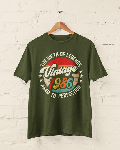 40th Birthday 1986 T-Shirt Birth Of Legends Vintage 1986 Aged To Perfection - product image 3