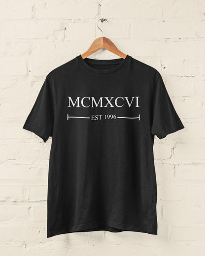 30th Birthday 1996 T-Shirt Roman Numerals Established 1996 Gift For Him Her