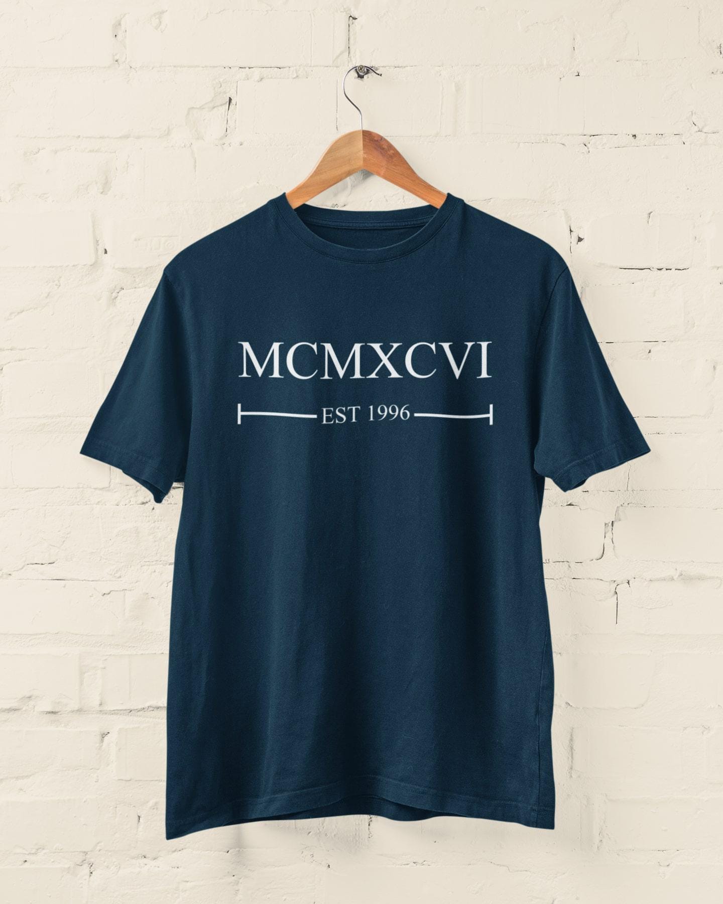 30th Birthday 1996 T-Shirt Roman Numerals Established 1996 Gift For Him Her - product image 2