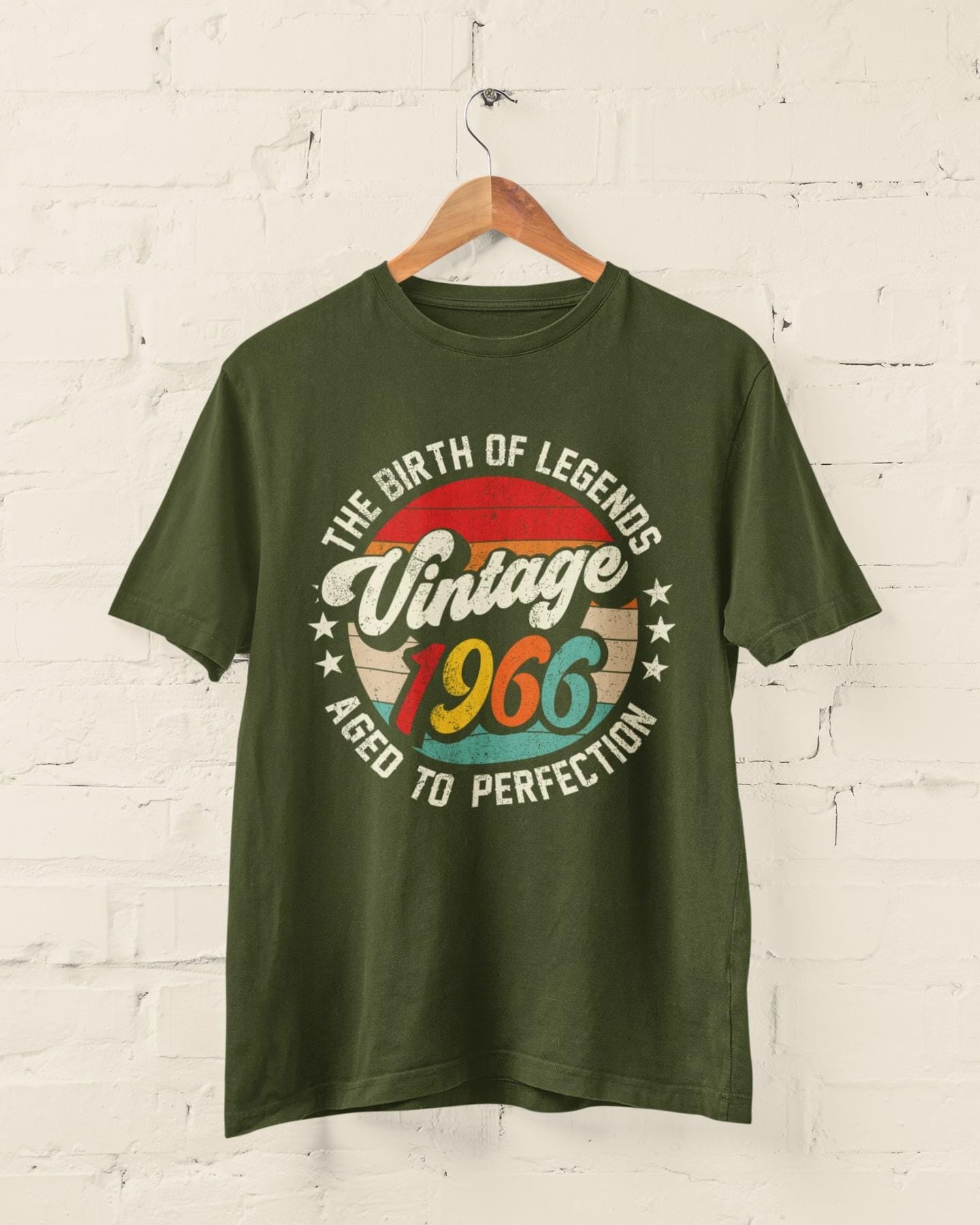 60th Birthday 1966 T-Shirt Birth Of Legends Vintage 1966 Aged To Perfection - product image 3