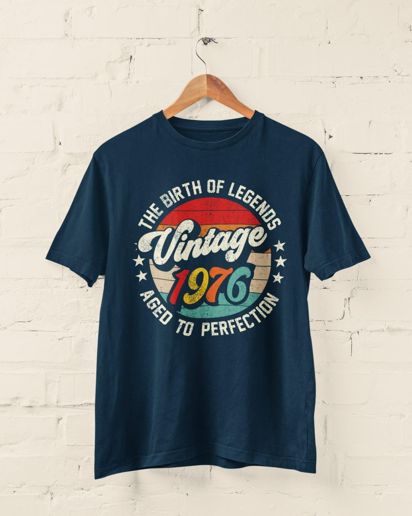 50th Birthday 1976 T-Shirt Birth Of Legends Vintage 1976 Aged To Perfection - product image 2