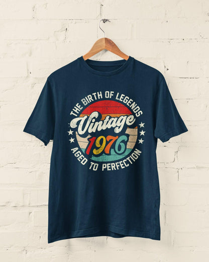 50th Birthday 1976 T-Shirt Birth Of Legends Vintage 1976 Aged To Perfection - product image 2