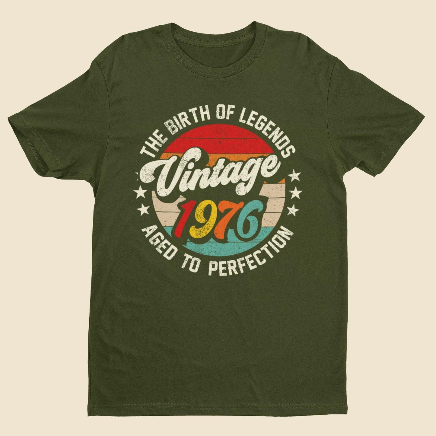 50th Birthday 1976 T-Shirt Birth Of Legends Vintage 1976 Aged To Perfection - product image 7