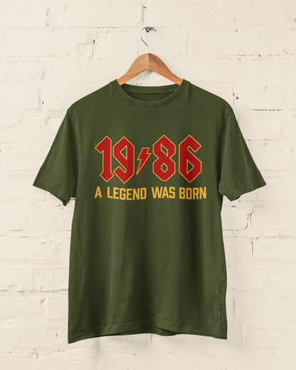 Personalised 40th Birthday T-Shirt: Retro Heavy Metal Rocker Gift 1986 A Legend Was Born - product image 6