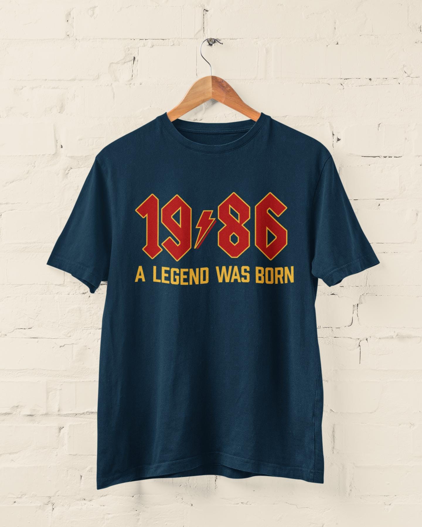 Personalised 40th Birthday T-Shirt: Retro Heavy Metal Rocker Gift 1986 A Legend Was Born - product image 7
