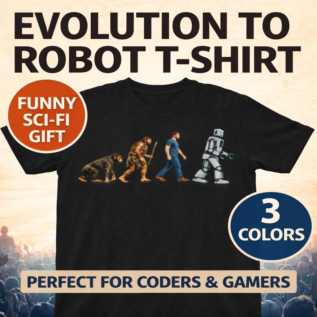 Evolution to Robot T-Shirt Funny AI Tech Gift for Coders Gamers Engineers Geeks - product image 5