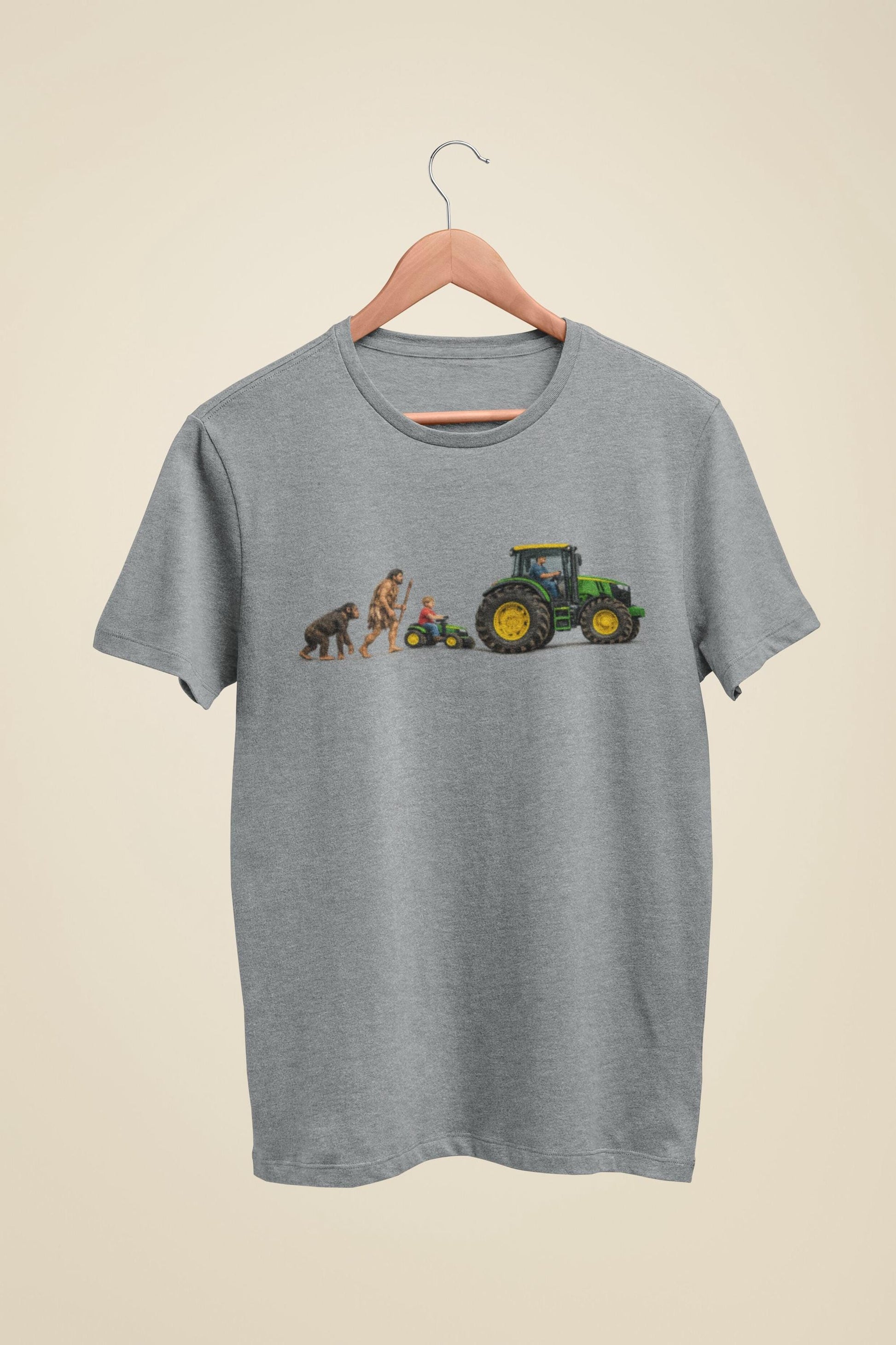 Tractor Evolution T-Shirt Funny Farmer Gift Farming Tee Country Dad Unisex Graphic Top