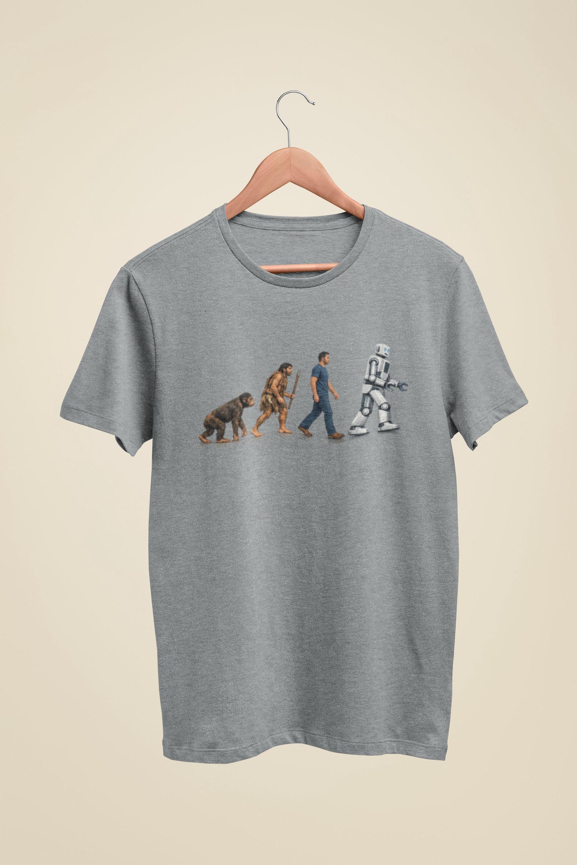 Evolution to Robot T-Shirt Funny AI Tech Gift for Coders Gamers Engineers Geeks