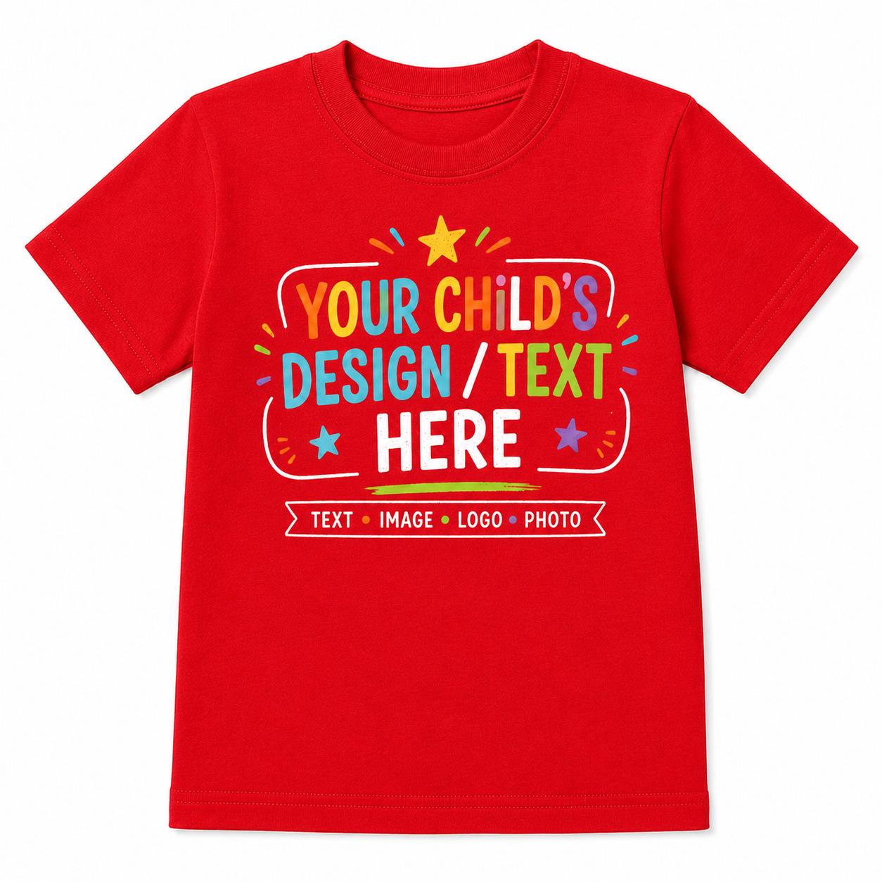 Personalised Kids T-Shirt, Any Text Image Logo Photo, Optional Back Print - product image 7