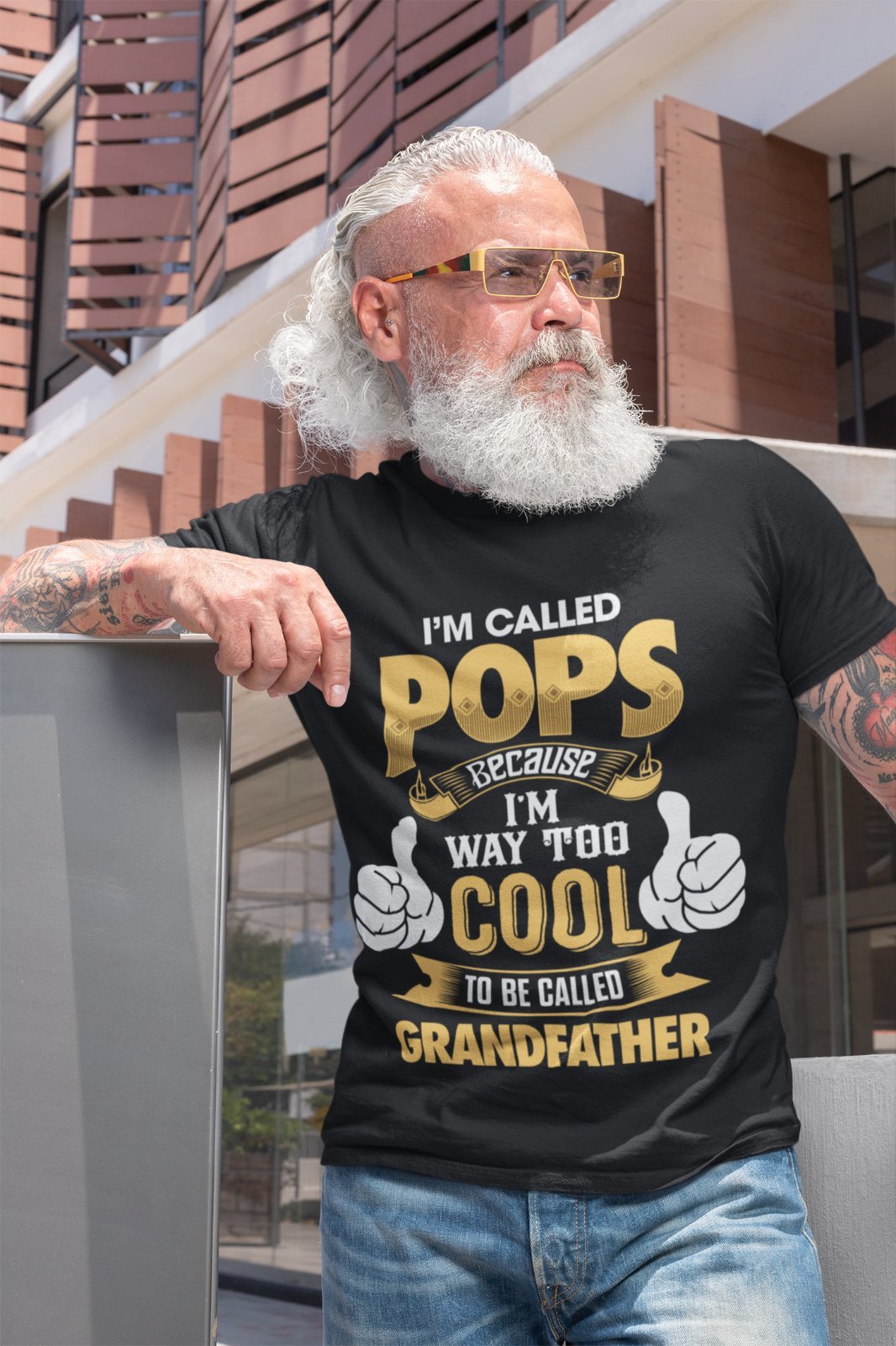 I'm Called POPS Because I'm Way Too Cool To Be Called Grandfather Funny T-Shirt T-Shirt Gift