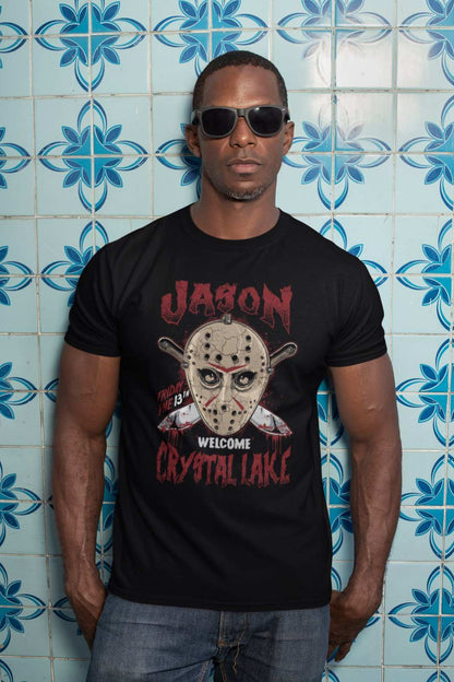 Jason Hockey Mask Retro Horror T-Shirt 13th Friday The Voorhees Crystal Lake T-Shirt