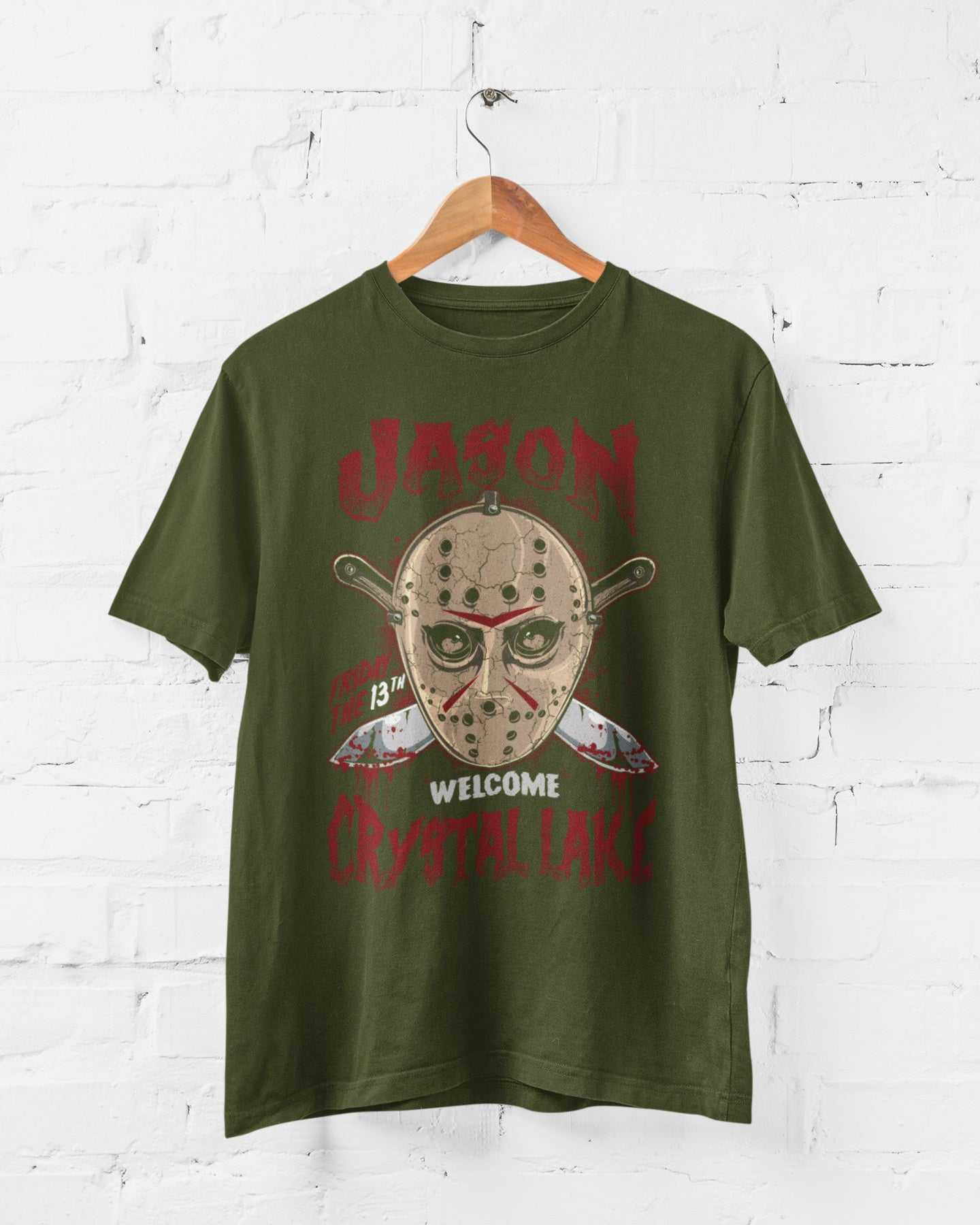 Jason Hockey Mask Retro Horror T-Shirt 13th Friday The Voorhees Crystal Lake T-Shirt