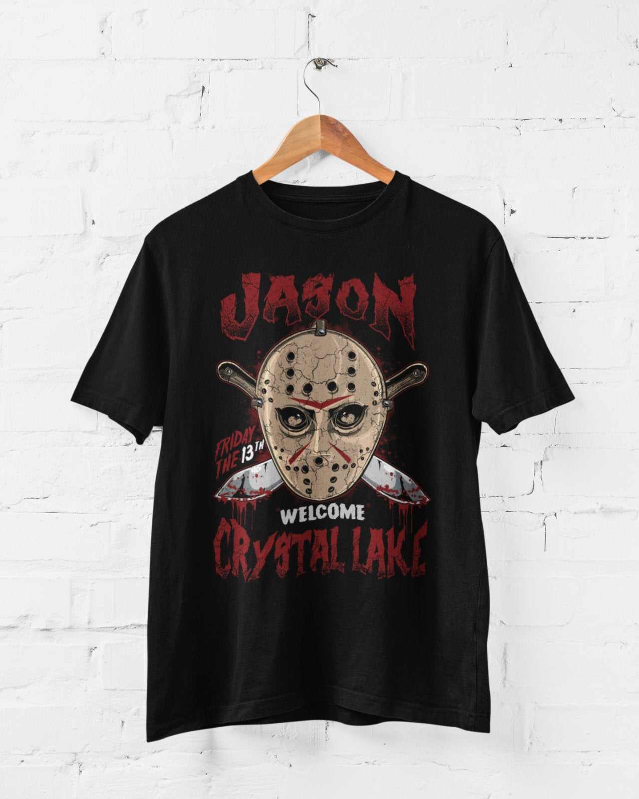 Jason Hockey Mask Retro Horror T-Shirt 13th Friday The Voorhees Crystal Lake T-Shirt
