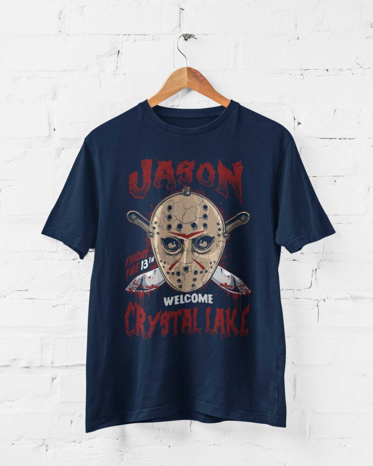 Jason Hockey Mask Retro Horror T-Shirt 13th Friday The Voorhees Crystal Lake T-Shirt