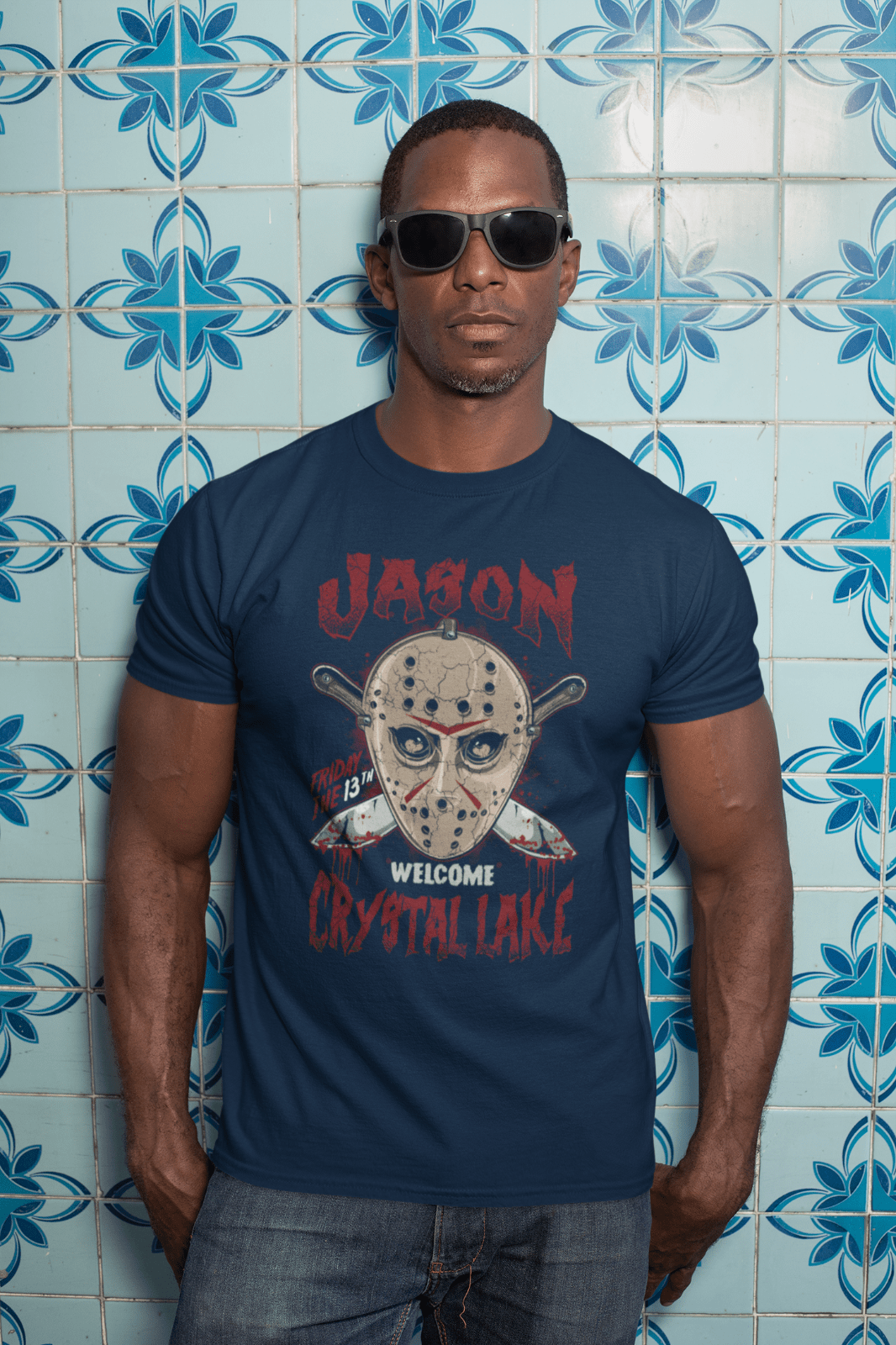Jason Hockey Mask Retro Horror T-Shirt 13th Friday The Voorhees Crystal Lake T-Shirt