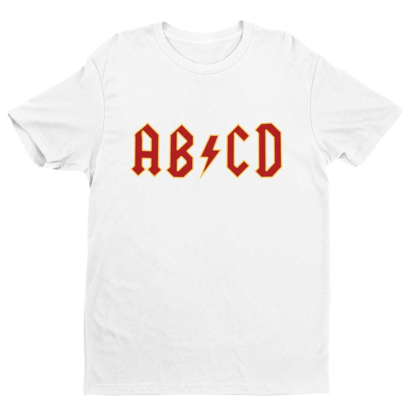 Kids'' Childrens Funny AB - CD T-Shirt in Retro Rock Font Cute Gift Novelty T-Shirt