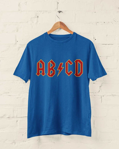 Kids'' Childrens Funny AB - CD T-Shirt in Retro Rock Font Cute Gift Novelty T-Shirt