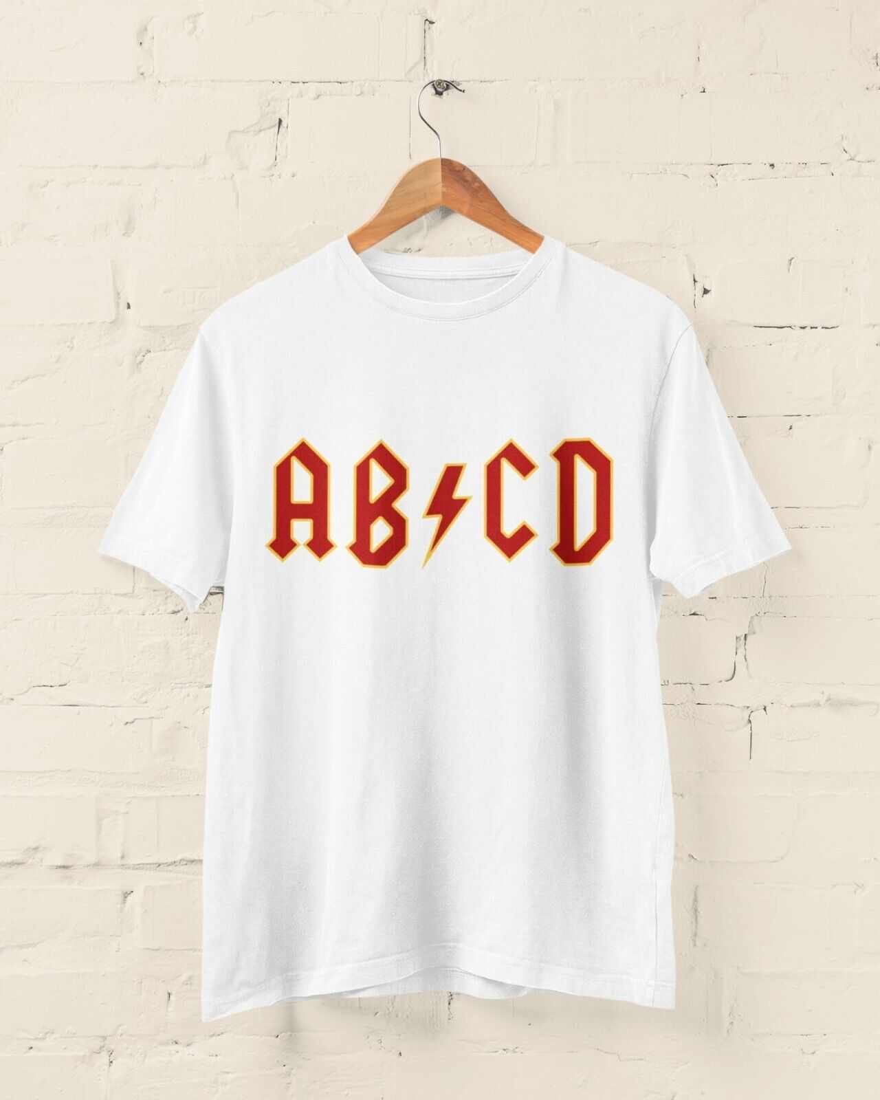 Kids'' Childrens Funny AB - CD T-Shirt in Retro Rock Font Cute Gift Novelty T-Shirt