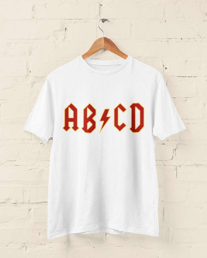 Kids'' Childrens Funny AB - CD T-Shirt in Retro Rock Font Cute Gift Novelty T-Shirt