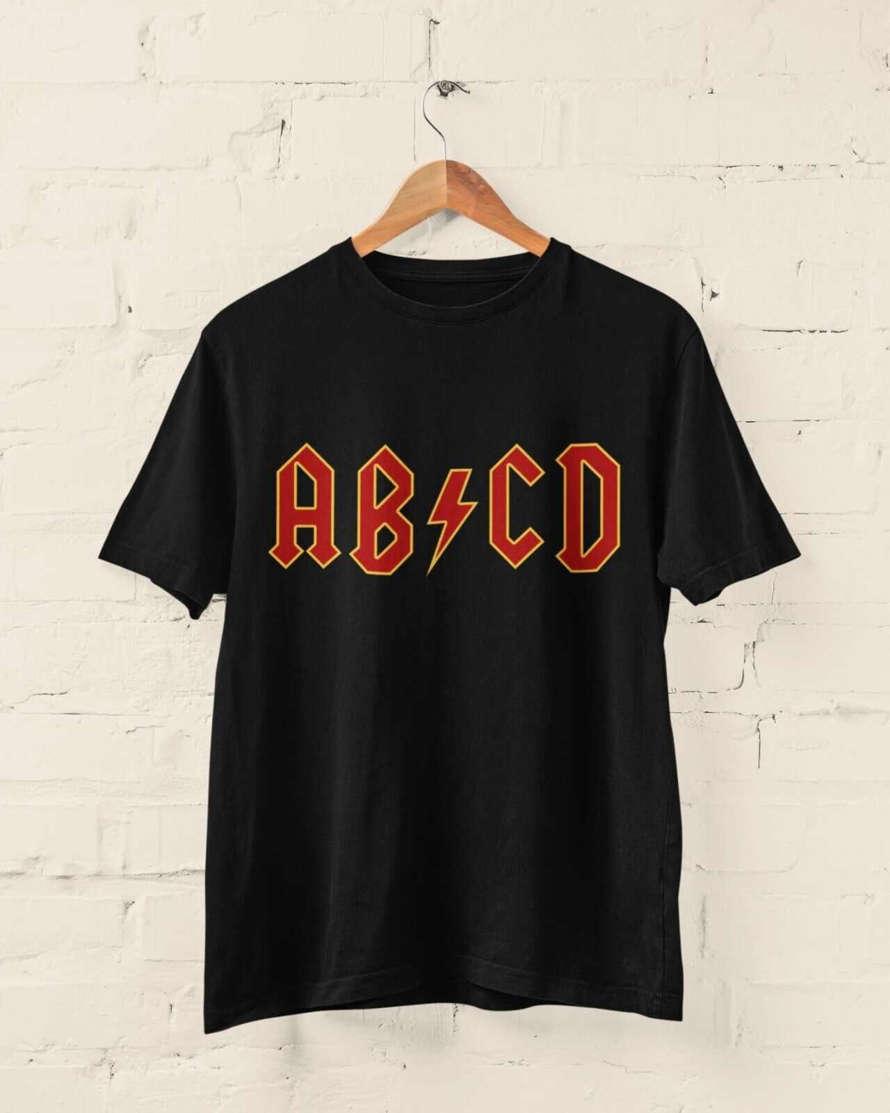 Kids'' Childrens Funny AB - CD T-Shirt in Retro Rock Font Cute Gift Novelty T-Shirt