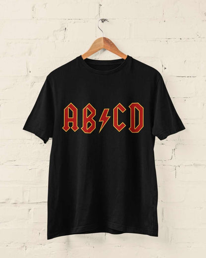Kids'' Childrens Funny AB - CD T-Shirt in Retro Rock Font Cute Gift Novelty T-Shirt
