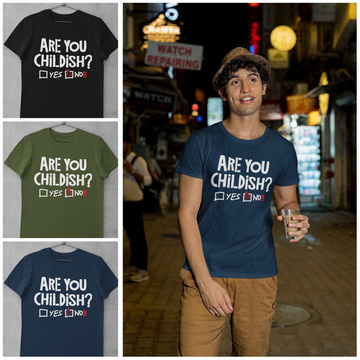 Kids'' Funny T-Shirt Are You Childish ? Nob Joke Rude Hilarious Joke Novelty T-Shirt T-Shirt