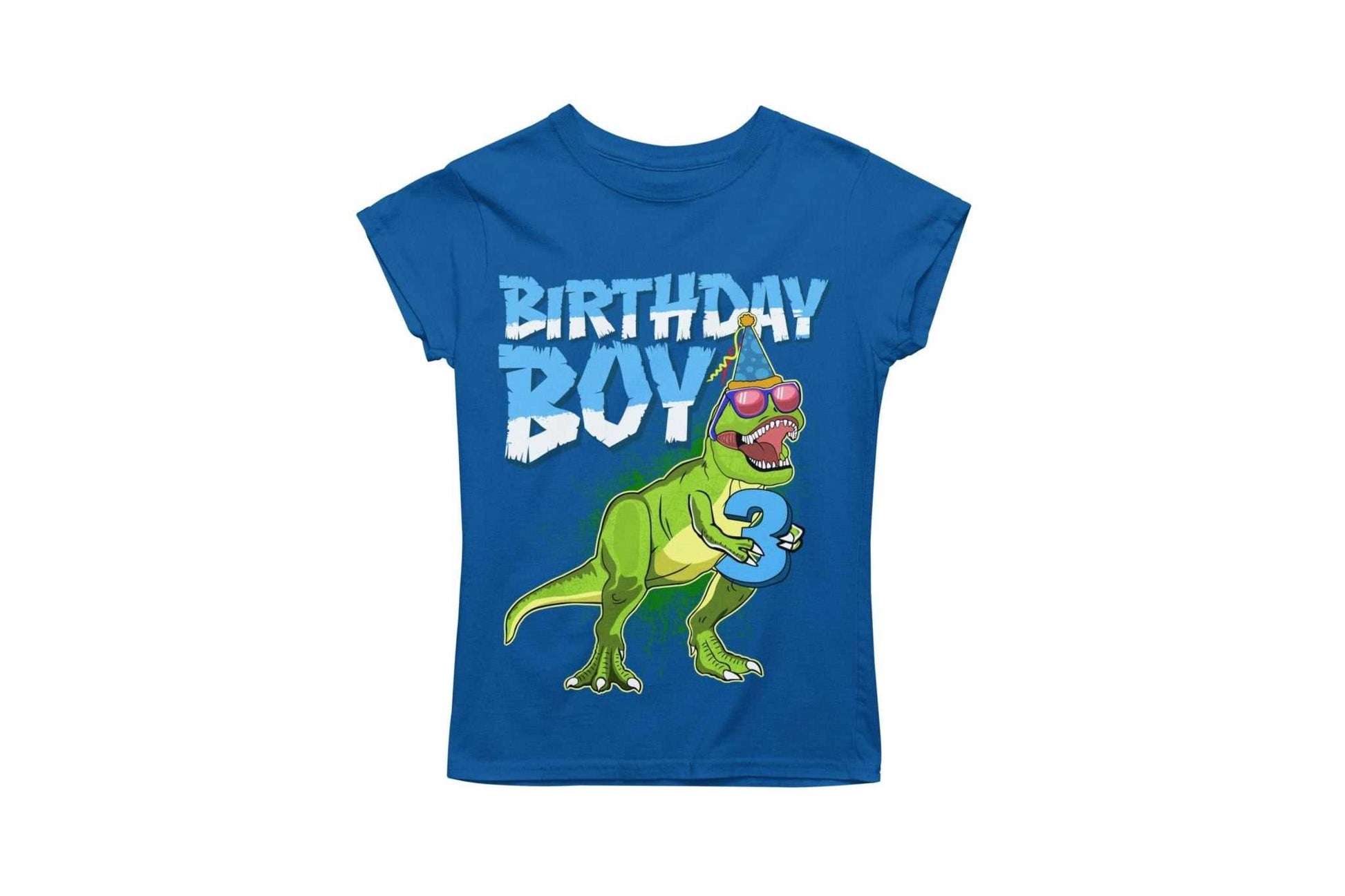 KIDS PERSONALISED 3rd birthday DinosaurKIDS PERSONALISED 3rd birthday Dinosaur T Shirt name and age on back t