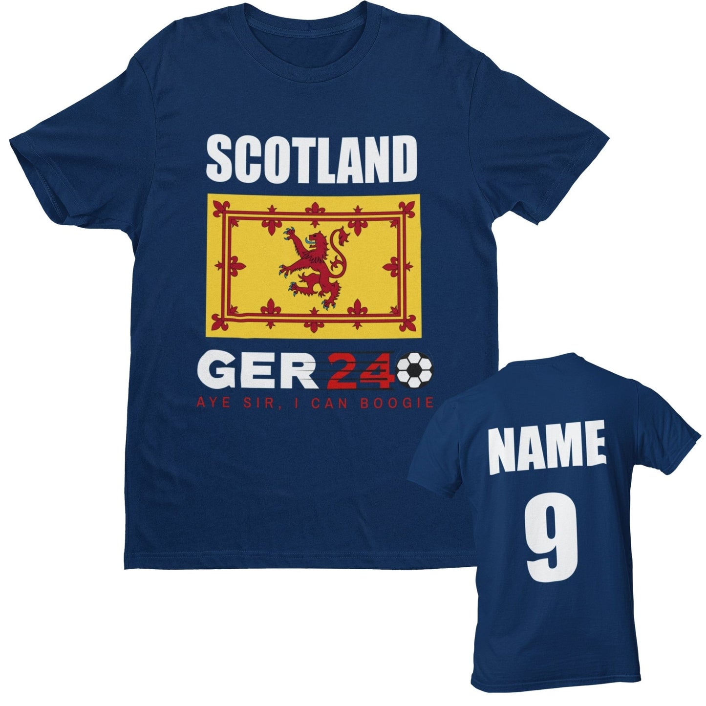 Back Euro Scottish FanKIDS PERSONALISED SCOTLAND T-Shirt With Name & Number On Back Euro Sco