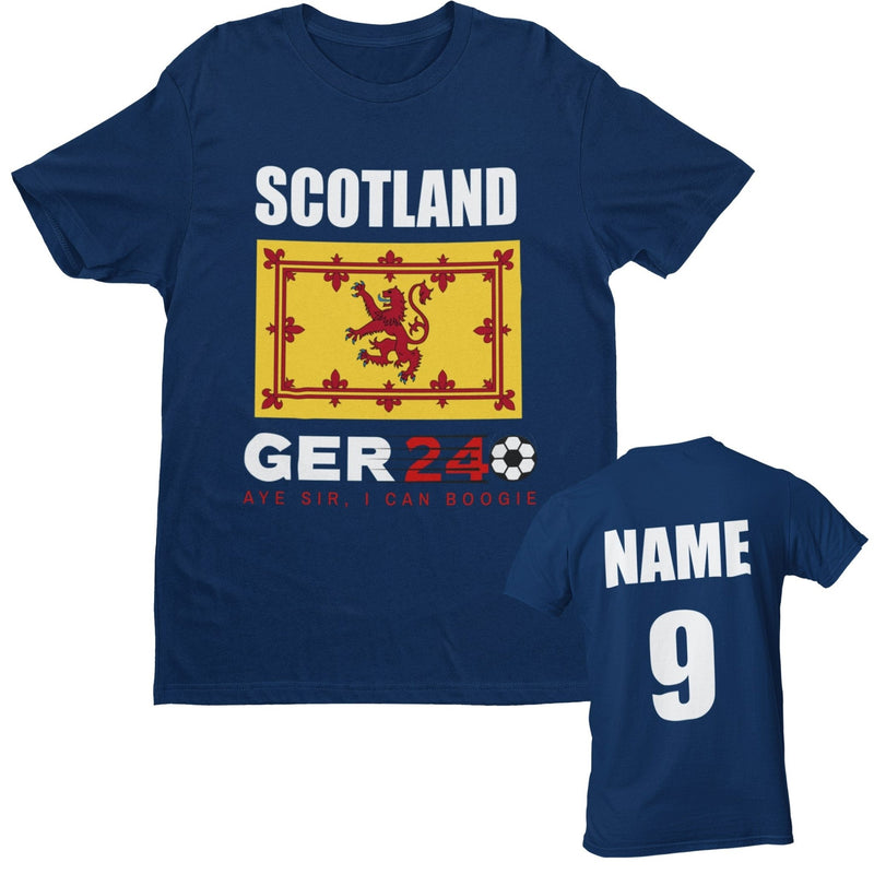 KIDS PERSONALISED SCOTLAND T-Shirt With Name & Number On Back Euro Scottish Fan - Galaxy Tees
