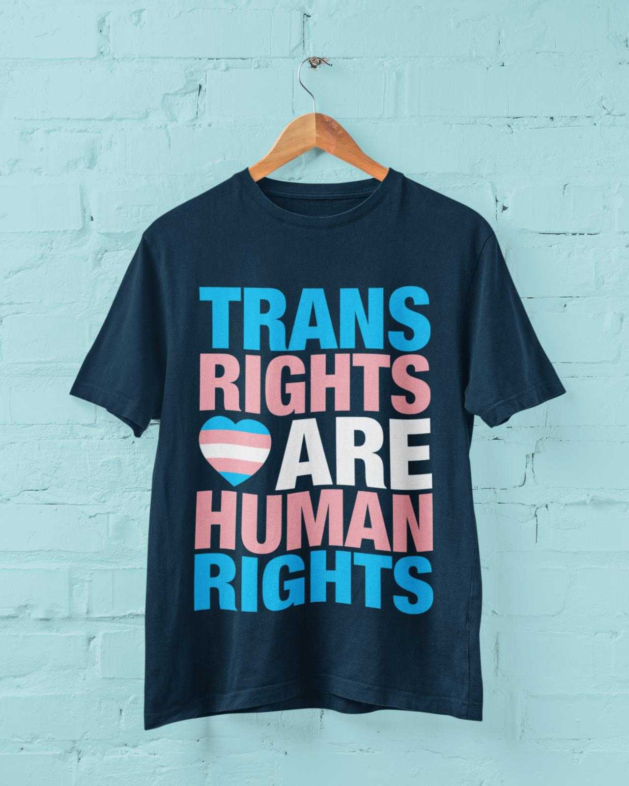 LGBTQIA+ T-Shirt TRANS RIGHTS ARE HUMAN RIGHTS Pride T-Shirt Gift Woke Inclusive T-Shirt