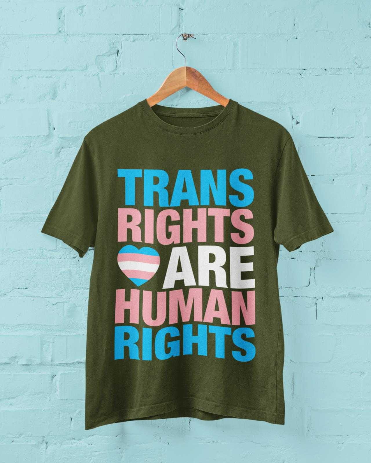LGBTQIA+ T-Shirt TRANS RIGHTS ARE HUMAN RIGHTS Pride T-Shirt Gift Woke Inclusive T-Shirt