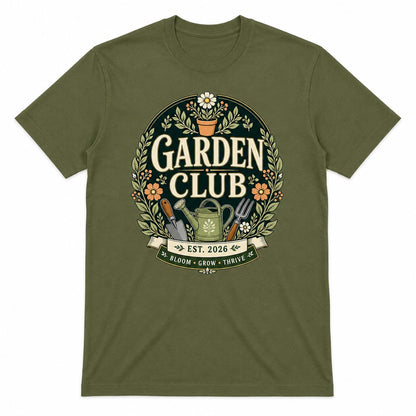 Men's Garden Club T-Shirt Vintage Gardening Gift T-Shirt Gardener Allotment Plant Lover Top