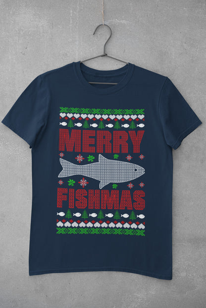 Merry Fishmas Christmas Fishing T-Shirt