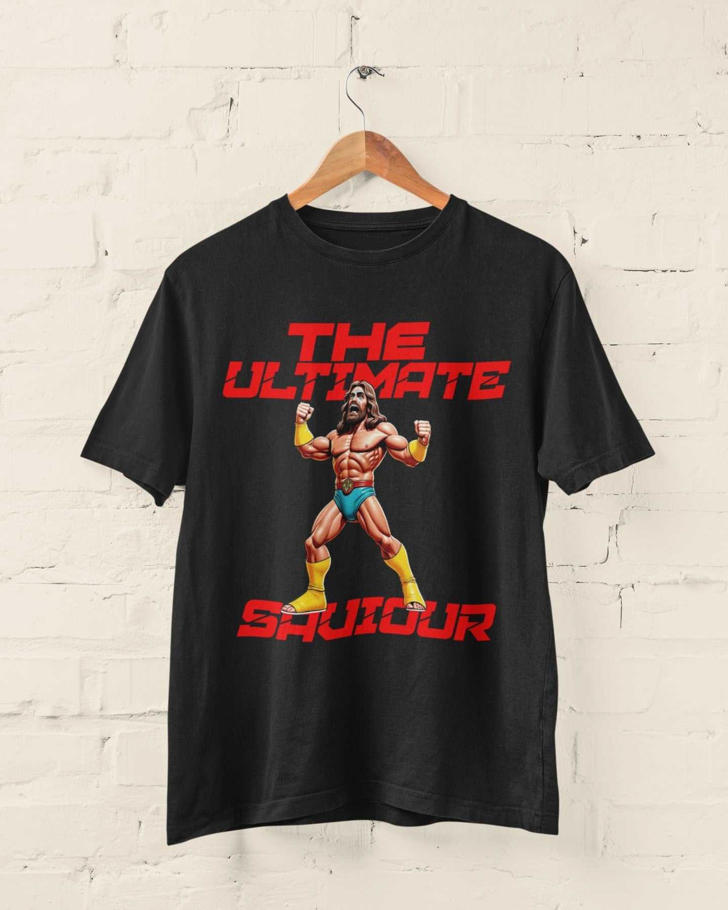 The Ultimate Saviour T-Shirt – Funny Retro Christian Wrestling Parody Galaxy Tees