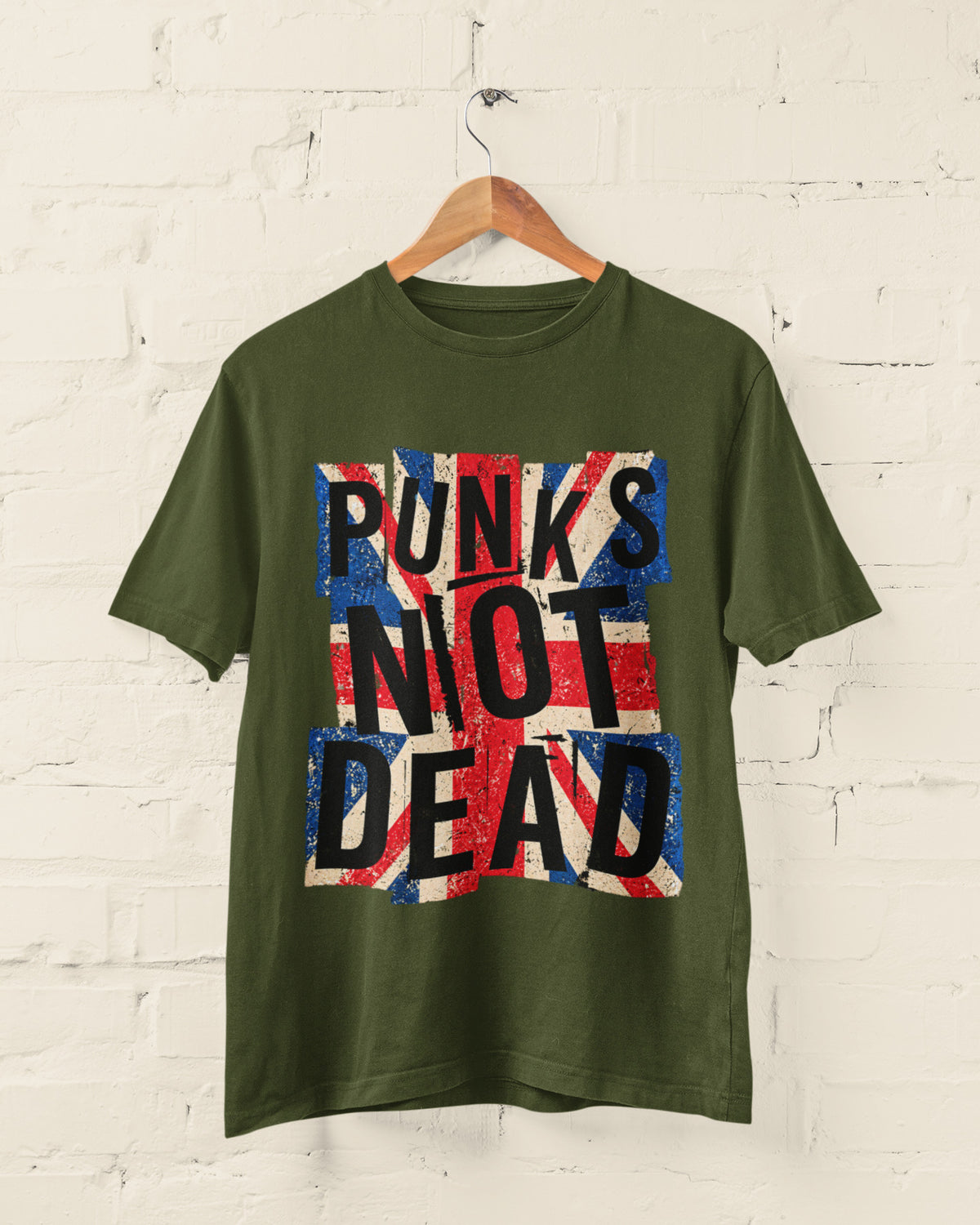 Punks Not Dead T-Shirt - Distressed Union Jack Punk Rock Tee