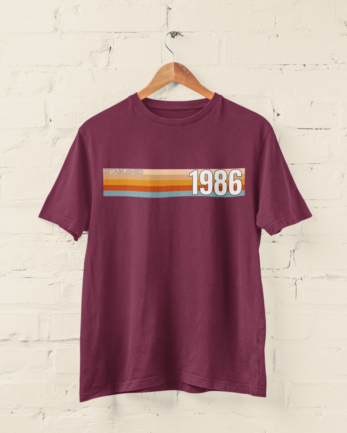 Established 1986 T-Shirt, 40th Birthday 2026 Retro Stripe Gift
