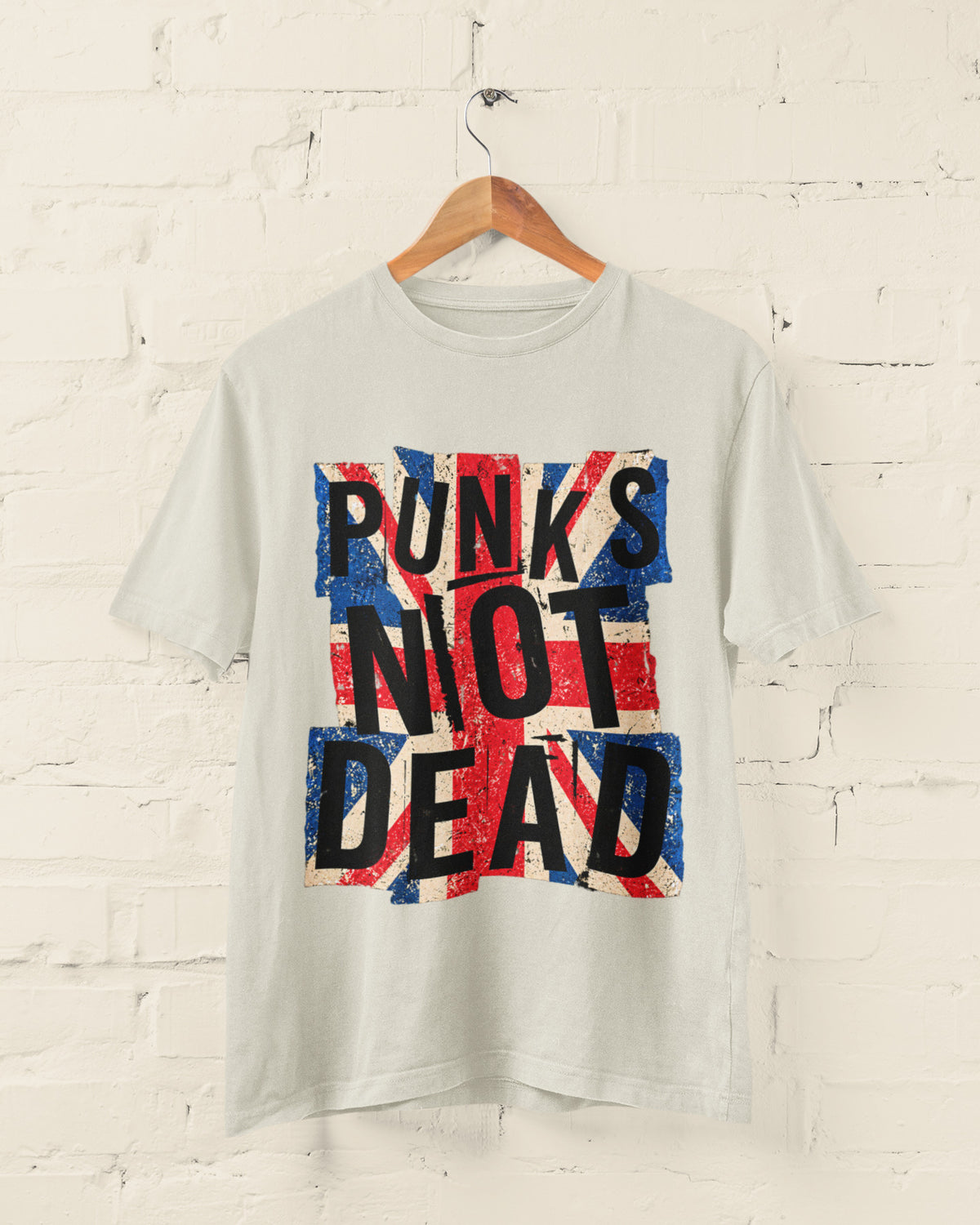 Punks Not Dead T-Shirt - Distressed Union Jack Punk Rock Tee